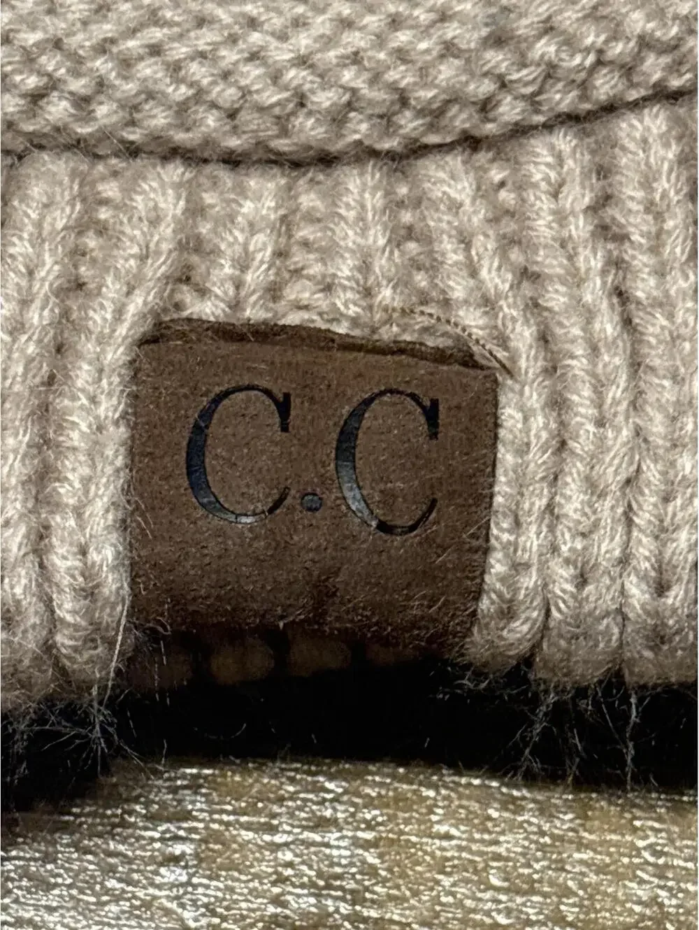 New CC Knit Beanie Hat - Beige Kids Girls